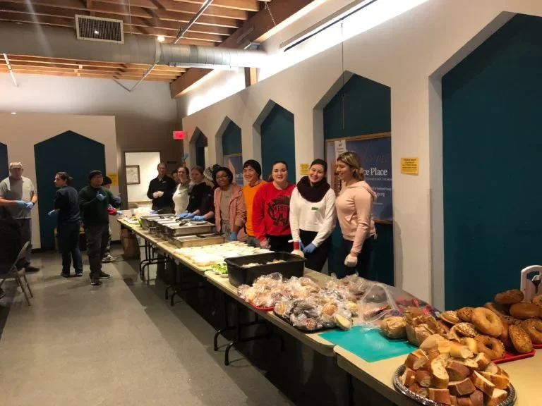 Volunteers at Hope's table